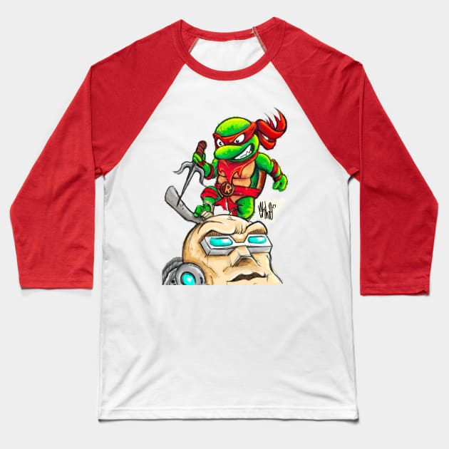 Raphael - TMNT - Fan Art Baseball T-Shirt by SkloIlustrator